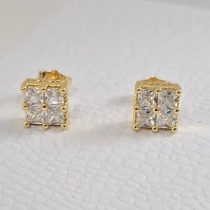 Diamonds Gold Filled Stud Earrings